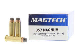 SJSP-Flat .357 Magnum ammunition from Magtech. 50 rounds per box.